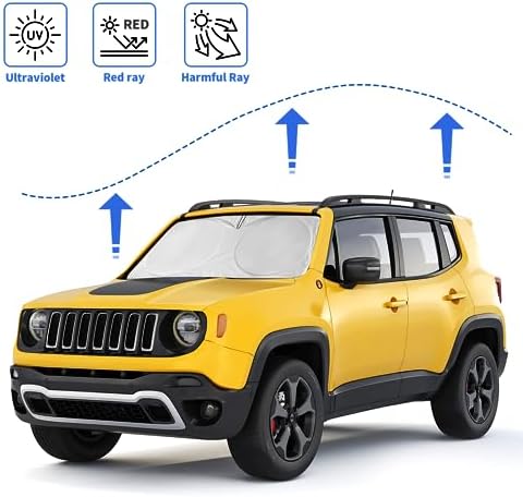 Windshield Sun Shade for Jeep Patriot Renegade 2015-2024 2025 2026 - Image 4