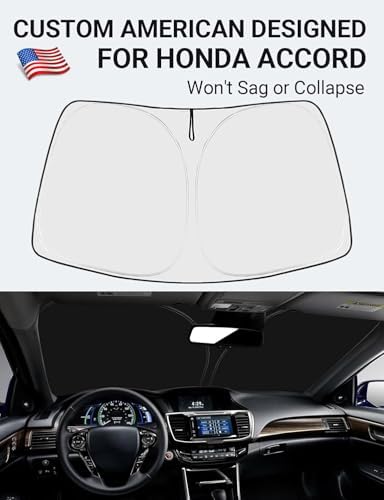 Proadsy Custom Fit 2014-2017 Honda Accord Windshield Sun Shade, Blocks Heat - Image 2