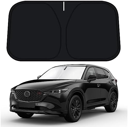 D-Lumina Windshield Sun Shade for Mazda CX-5 2017-2025 CX5 Accessories, Front Window Sunshade Sun Visor Protector Block UV Rays Heat, Foldable 2 Layers 210T Material by D-Lumina