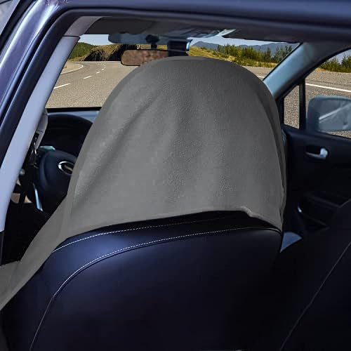 Car Seat Covers 2pcs Grey Waterproof Towel Car Seat Cover Universal Fit for Most Trucks SUV Fitness Athletes Pets Gym and Water Sport - Image 3