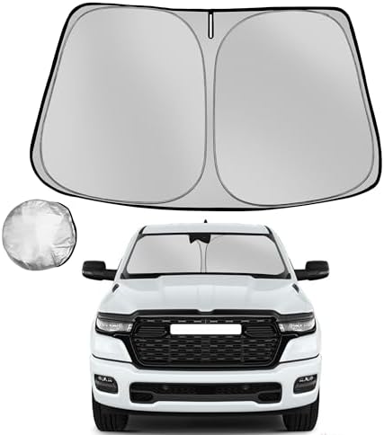 Windshield Sun Shade for 2019-2026 Dodge Ram 1500 Crew Cab, Mega by Fonowka