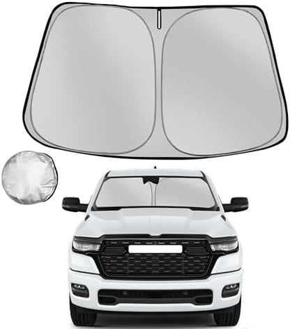 Windshield Sun Shade for 2019-2026 Dodge Ram 1500 Crew Cab, Mega by Fonowka