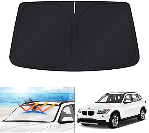 KUST Windshield Sun Shade for BMW X1 E84 Accessories 2011 2012 2013 2014 2015 Custom Fit Sunshade Foldable Sun Visor Protector Blocks UV Rays Keep Your Car Cooler by KUST