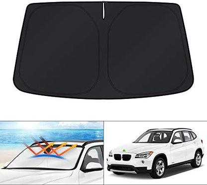 KUST Windshield Sun Shade for BMW X1 E84 Accessories 2011 2012 2013 2014 2015 Custom Fit Sunshade Foldable Sun Visor Protector Blocks UV Rays Keep Your Car Cooler by KUST