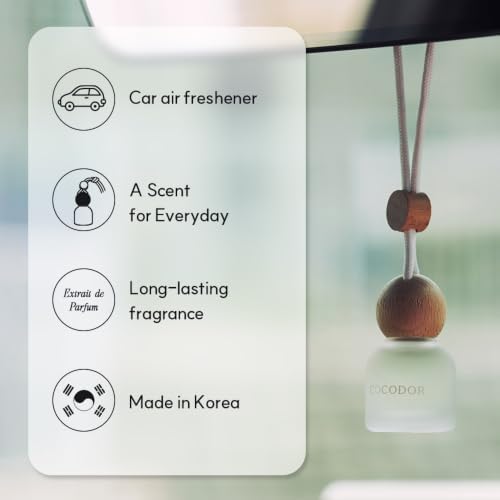COCODOR Car Air Freshener Diffuser Set with Wooden Caps/Woody Hotel /0.34 oz/2 Pack/Hanging Essential Oil Long Lasting Fragrance Pendants for Car Decor - Image 2