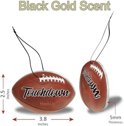 Football Car Air Freshener by HookUp - 25 Pack - Black Gold Scent (Extra Strong) | Unique Football Gift for Players, Coach, Fans | Hanging Car Accessory with Long Lasting Fresheners Smell - Image 2
