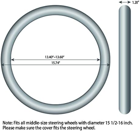 Elantrip Leather Steering Wheel Cover 14 1/2 to 15 inch Universal Padded Soft Grip Breathable for Car Truck SUV Jeep Anti Slip Brown - Image 7