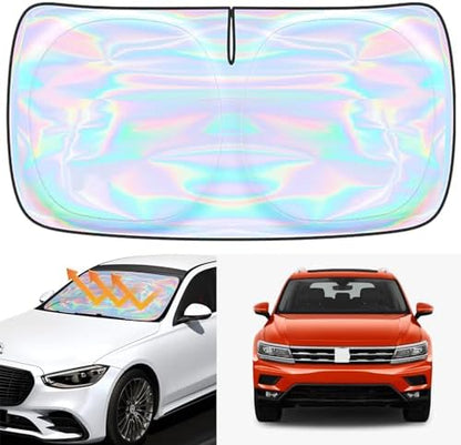 Windshield Sun Shade for Volkswagen Tiguan 2018-2025 - 4 Layers Sunshade Compatible with Volkswagen Tiguan Foldable Front Window Sunshade Sun Visor Protector Block UV Rays Keep Your Car Cooler by Unknown
