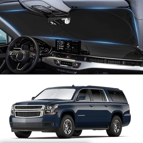 Windshield Sunshade for Chevrolet Suburban 2015-2018 2019 2020 Sun Visor by BOODANCARS