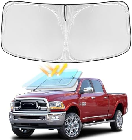 for Dodge RAM 2500 3500 2010-2025 2026 Windshield Sun Shade - 4 Layers by ZOIBVCARSUNSHADE
