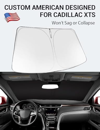 Proadsy Custom Fit 2013-2019 Cadillac XTS Windshield Sun Shade, Blocks Heat - Image 2