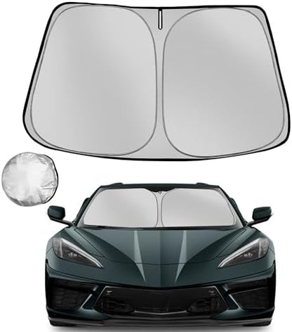 Windshield Sun Shade for 2020-2025 2026 Che-vrolet/Chevy Corvette by Fonowka