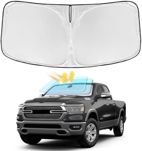 for Dodge Ram 1500 2011-2018 Windshield Sun Shade 4 Layers Car Sunshade by ZOIBVCARSUNSHADE
