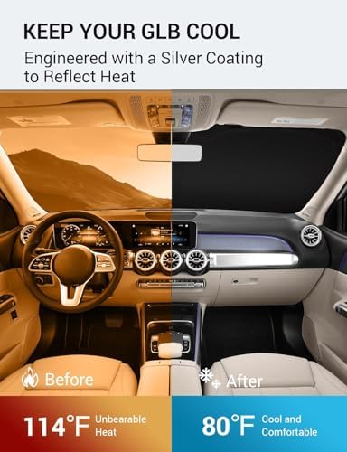 Proadsy Custom Fit Car Windshield Sun Shade for 2020-2026 Mercedes-Benz GLB - Image 3