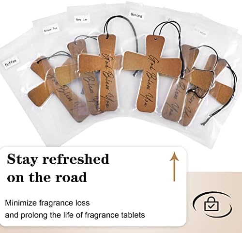 Fumete 48 Pcs Christian Gifts for Man Brown Cross Car Air Fresheners Bulk - Image 4