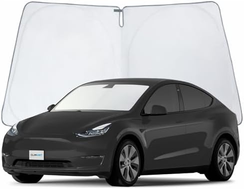 CLIM ART Windshield Sun Shade for Tesla Y 2020-2026, Custom-Fit Foldable Car Sunshade, Vehicle Sun Protector, Front Auto Windshield Cover, Car Accessories - WS8004 by CLIMART