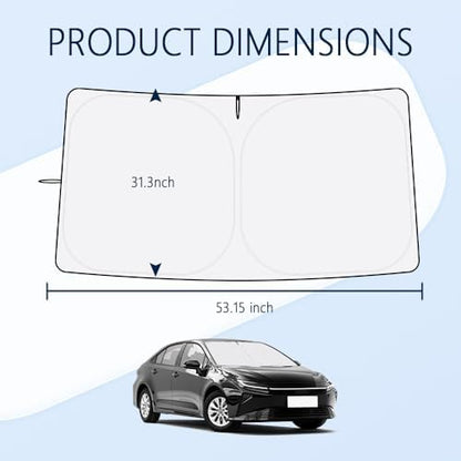 Car Windshield Sun Shade Compatible with Toyota Corolla 2020-2026,Oxford Cloth Sun Shade for Car Windshield with Foldable Design,Windshields Cover Suns Shades for Blocking Heat with Storage Bag - Image 2