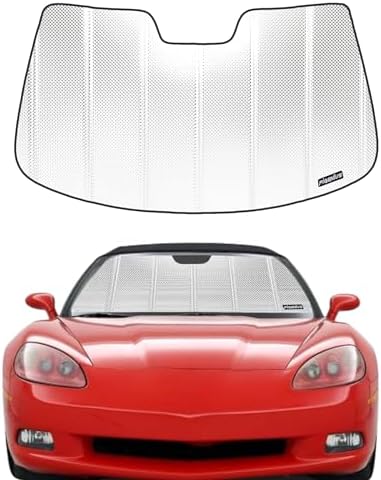 Pigenius Windshield Sun Shade for Chevrolet Corvette C6 2009-2013. Reflective Aluminum Film Front Window Sunshade - BLAZBLOCK by Pigenius