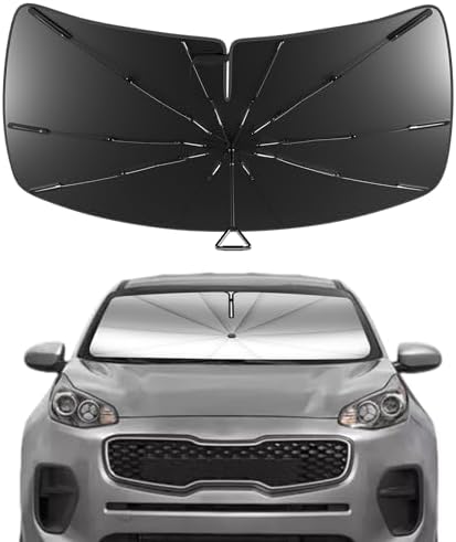 Windshield Sun Shade Umbrella for Kia Sportage 2011-2022, Foldable Car Accessories Front Window Sun Shade, Titanium Silver Coating for UV Ray Block,Keep Car Cool by Pigenius