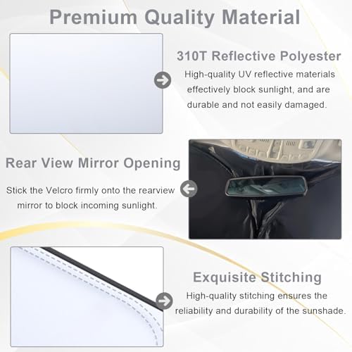 PIMCAR Windshield Sun Shade for Ford F150 2021-2026, Premium 310T Reflective UV Protection, Lightweight Foldable Sun Visor with Storage Pouch - Image 6