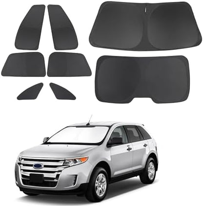 TINGLU Window Shades for Ford Edge 2007-2014 Accessories Car Side Full Windows Rear Triangular Windshield Sun Shade Sun UV Rays & Privacy Protection for Camping,Napping 8PCS by TINGLU