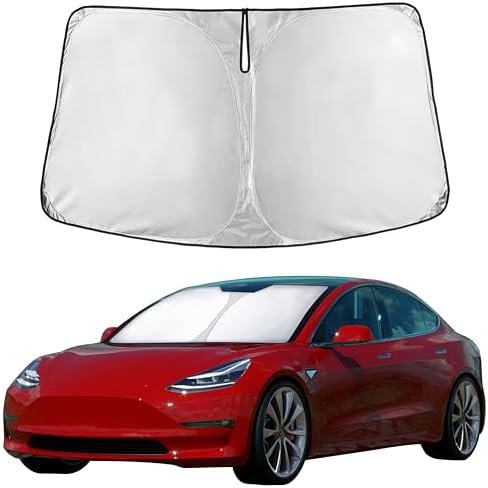 EcoNour Windshield Sun Shade Compatible with Tesla Model 3 & Model Y by EcoNour