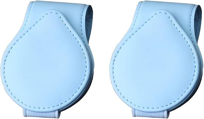 Mandark 2PCS Magnetic Sunglass Holder for Car Visor, Leather Vehicle Eyeglass Hanger Clip, Automotive Interior Ticket Card Glasses Organizer Clamp Accessories, Universal Fit (Light Blue) - Image 7