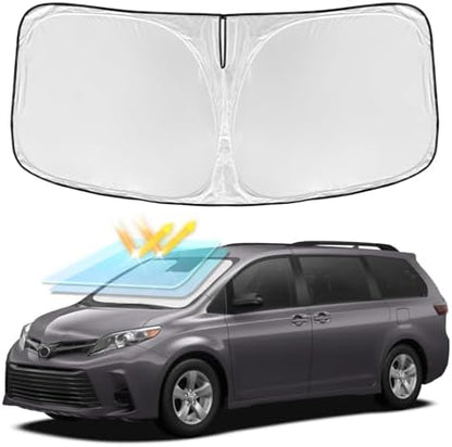 for Toyota Sienna 2011-2020 Windshield Sun Shade - 4 Layers Car Sunshade by ZOIBVCARSUNSHADE