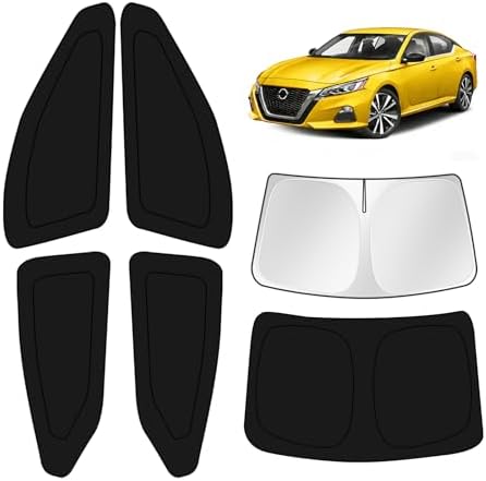 KUST Car Window Shades for Nissan Altima Platinum 2019-2025 Windshield Sun Shade Side Window Cover UV Block Privacy Protection Accessories for Camping Blackout Rear Back Full Set 6PCS by KUST
