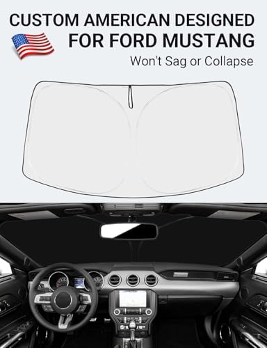 Proadsy Custom Fit 2015-2023 Ford Mustang Windshield Sun Shade, Blocks Heat - Image 2