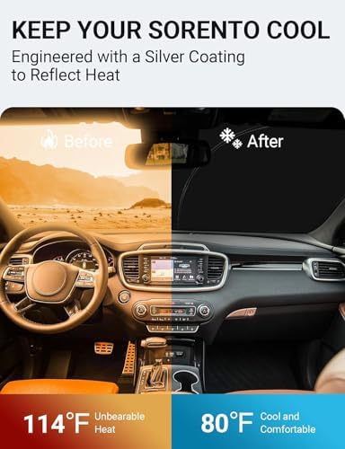 Proadsy Custom Fit 2016-2020 Kia Sorento Windshield Sun Shade, Blocks Heat - Image 3