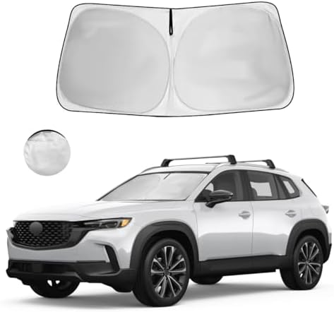 Windshield Sun Shade for Mazda CX-50 Accessories 2023 2024 2025 Window Sunshade Fit Mazda CX50 Sunshade Windshield Cover 4 Layers Front Window Shade Sun Visor Blocks UV Keep Car Cooler by HOHUIGO
