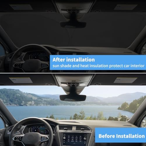 Windshield Sun Shade Car Sunshade Accessories for 2018 2019-2026 VW Tiguan - Image 6