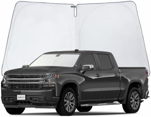 CLIM ART Windshield Sun Shade for Chevrolet (Chevy) Silverado 1500 2019-2026, Custom-Fit Foldable Car Sun Shade, Car Sunshade, Vehicle Sun Protector,Front Auto Windshield Cover,Car Windshield - WS3003 by CLIMART