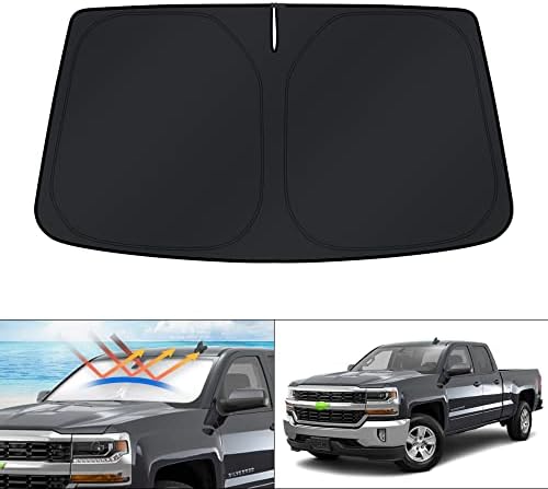 KUST Windshield Sun Shade for 1999-2006 Chevrolet Chevy Silverado/GMC Sierra 1500 2500 3500 2500HD Accessories Sunshade Window Protectors Foldable Blocks UV Rays Keep Your Car Cooler by KUST