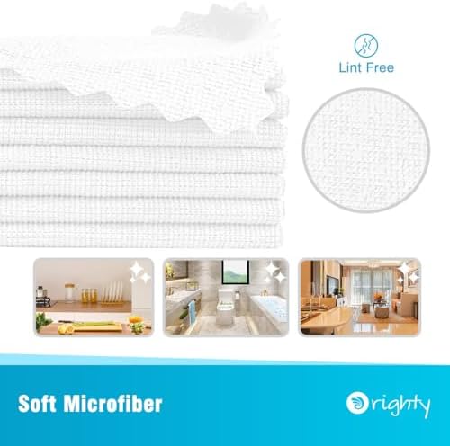 Orighty Microfiber Cleaning Cloth Bulk, 150 Pack Shop Towels 12x12in, White - Image 2