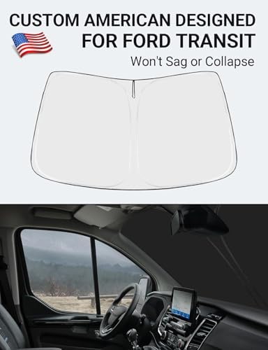Proadsy Custom Fit 2015-2026 Ford Transit Windshield Sun Shade, Blocks Heat - Image 2