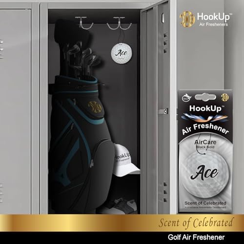 Golf Car Air Freshener by HookUp - 10 Pack - Black Gold Scent (Extra Strong) | Unique Golf Gift for Players, Coach, Fans | Hanging Car Accessory with Long Lasting Fresheners Smell - Image 6