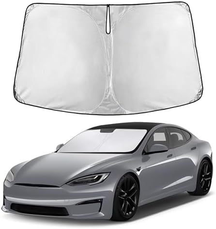 EcoNour Windshield Sunshade Compatible for Tesla Model S Plaid 2021-2026 by EcoNour