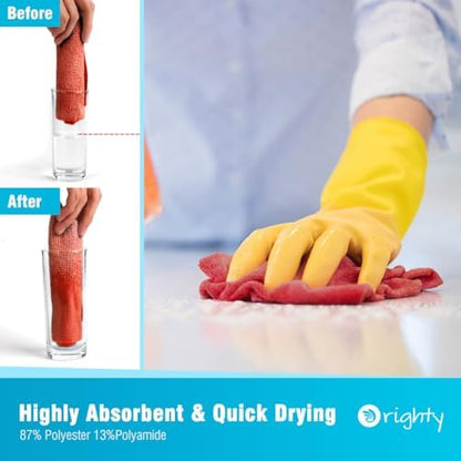 Orighty Microfiber Cleaning Cloth Bulk, 150 Pack Shop Towels 12x12 in, Red - Image 3