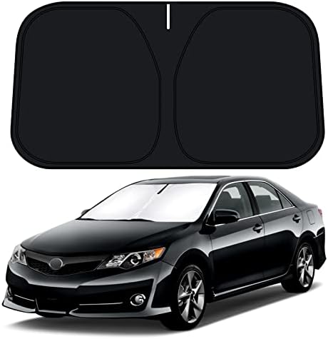 D-Lumina Windshield Sun Shade for 2012 2013 2014 2015 2016 2017 Toyo-ta Camry Accessories, Front Window Sunshade Sun Visor Protector Block UV Rays Heat, Foldable 2 Layers 210T Material by D-Lumina