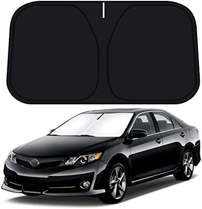 D-Lumina Windshield Sun Shade for 2012 2013 2014 2015 2016 2017 Toyo-ta Camry Accessories, Front Window Sunshade Sun Visor Protector Block UV Rays Heat, Foldable 2 Layers 210T Material by D-Lumina