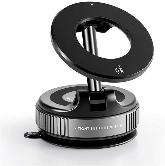 2026 Upgraded Vacuum Magnetic Car Phone Holder Mount [85 LBS Strongest Suction] 360° Adjustable Magnetic Phone Holder, Foldable Car Mount for All cellphones by Bawyot