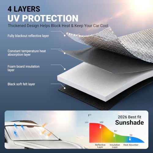 EcoNour Foldable Sun Shade Fit for Ford Bronco Sport 2021-2023 2024 2025 - Image 3
