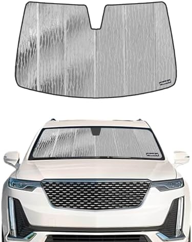 Pigenius Windshield Sunshade for Cadillac XT6 2020-2025 (Luxury 3-Row SUV), Reversible Silver/Black by Pigenius