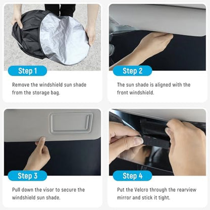 Windshield Sun Shade for Jeep 2005-2010 Grand Cherokee Accessories (OEM Size) Auto Interior Front Window Sun Visor Heat Protection - Image 3