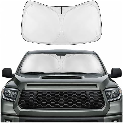 Motor Trend Windshield Sun Shade for Toyota Tundra - Tundra Accessories 2007-2021 - Custom Fit Sun Shade for Car Windshield - Automotive Toyota Truck Window Sunshade Cover for Interior Protection by MotorTrend