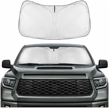 Motor Trend Windshield Sun Shade for Toyota Tundra - Tundra Accessories 2007-2021 - Custom Fit Sun Shade for Car Windshield - Automotive Toyota Truck Window Sunshade Cover for Interior Protection by MotorTrend
