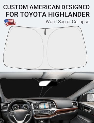 Proadsy Custom Fit Car Windshield Sun Shade for 2014-2019 Toyota Highlander - Image 2
