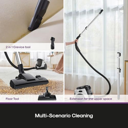 Eureka Bagless Canister Vacuum Cleaner, Household Vacuum for Home, White - Image 6